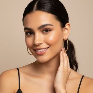 Gold-Plated Hoop Earrings